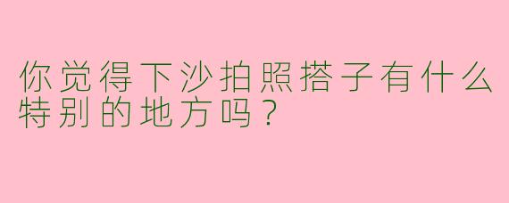 你觉得下沙拍照搭子有什么特别的地方吗？  