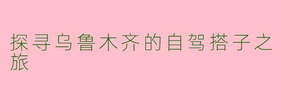 探寻乌鲁木齐的自驾搭子之旅