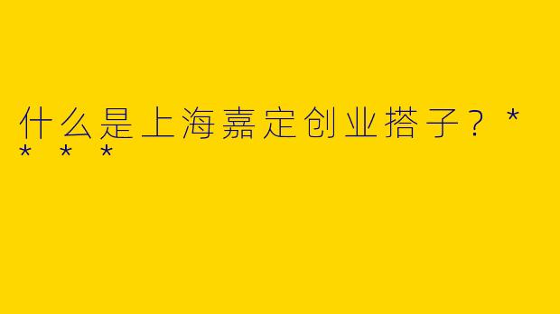 什么是上海嘉定创业搭子？****