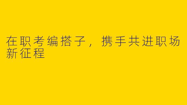 在职考编搭子，携手共进职场新征程