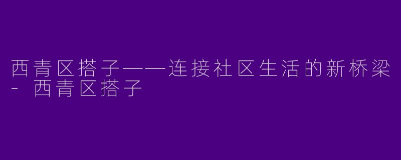 西青区搭子——连接社区生活的新桥梁
