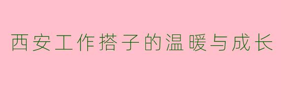 西安工作搭子的温暖与成长