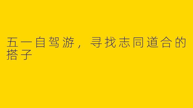 五一自驾游，寻找志同道合的搭子