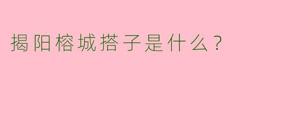 揭阳榕城搭子是什么?