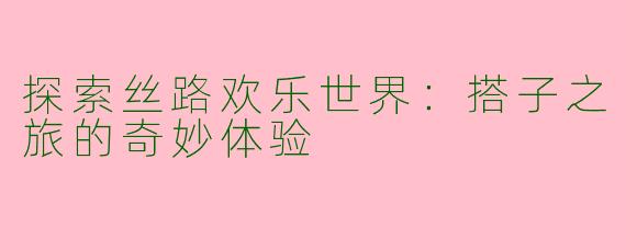 探索丝路欢乐世界：搭子之旅的奇妙体验
