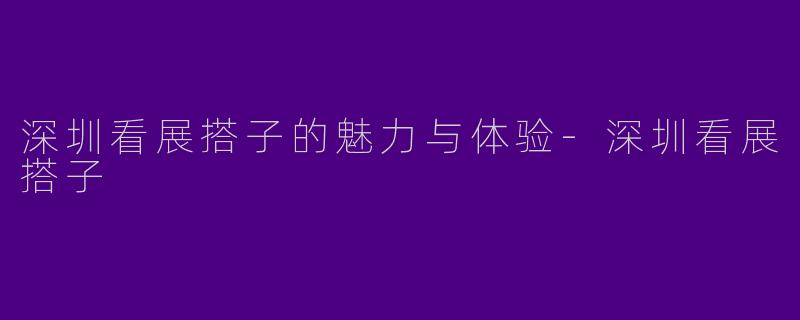 深圳看展搭子的魅力与体验