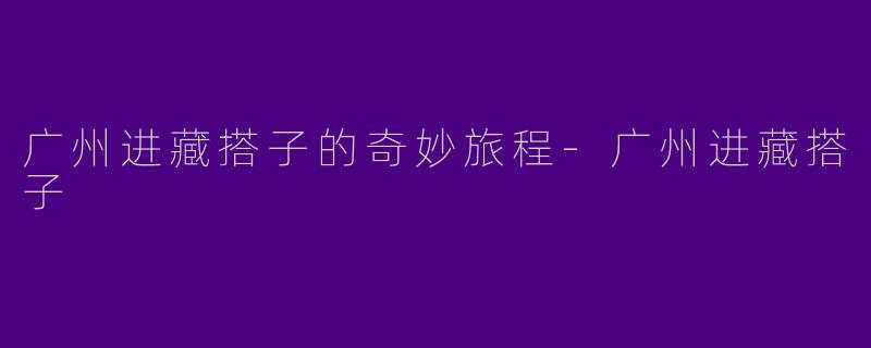广州进藏搭子的奇妙旅程