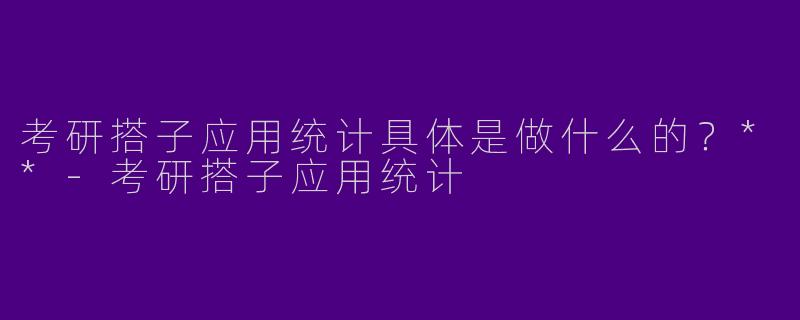考研搭子应用统计具体是做什么的？**
