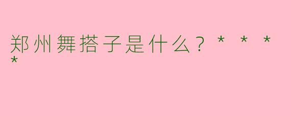 郑州舞搭子是什么？****