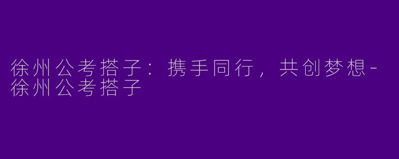 徐州公考搭子：携手同行，共创梦想-徐州公考搭子