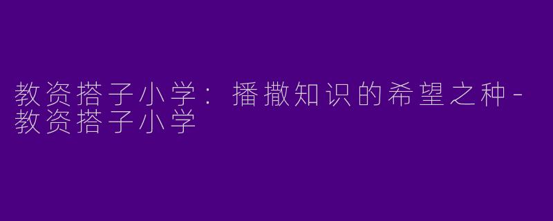 教资搭子小学：播撒知识的希望之种-教资搭子小学
