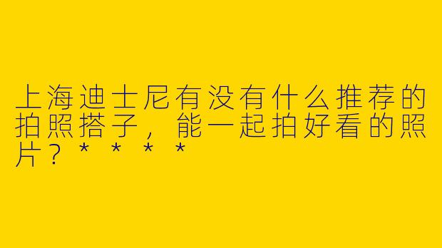 上海迪士尼有没有什么推荐的拍照搭子，能一起拍好看的照片？****
