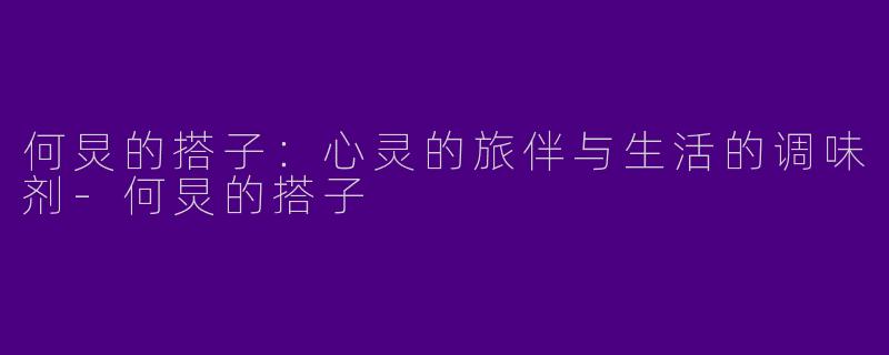 何炅的搭子：心灵的旅伴与生活的调味剂-何炅的搭子