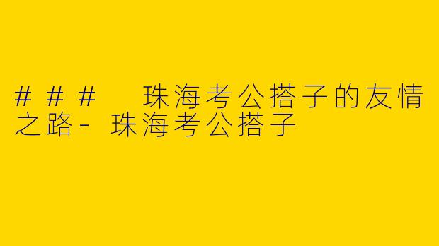 ### 珠海考公搭子的友情之路-珠海考公搭子