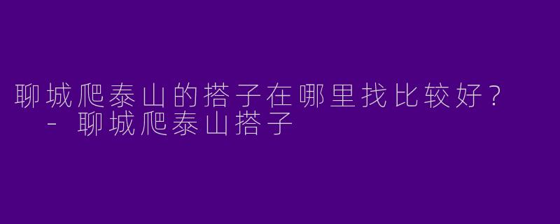 聊城爬泰山的搭子在哪里找比较好？  