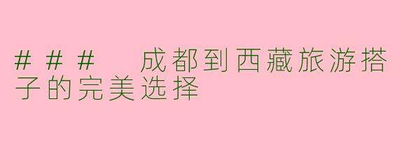 ### 成都到西藏旅游搭子的完美选择