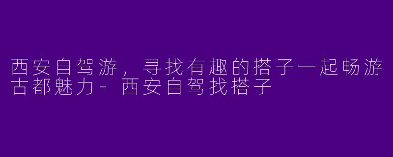 西安自驾游，寻找有趣的搭子一起畅游古都魅力-西安自驾找搭子