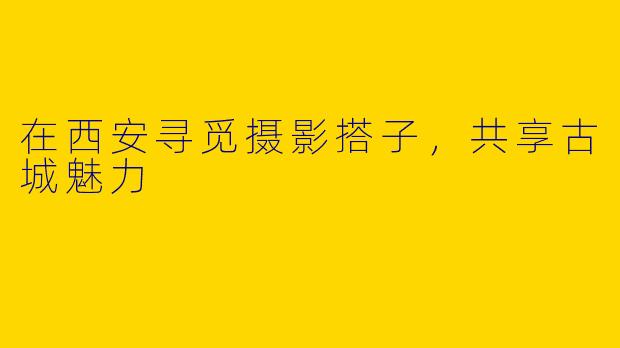 在西安寻觅摄影搭子，共享古城魅力