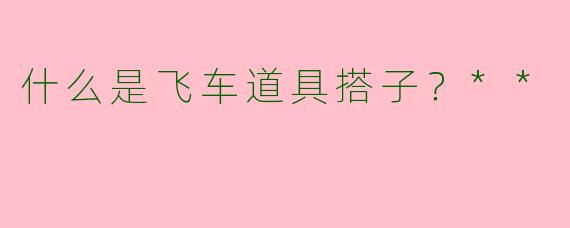 什么是飞车道具搭子？**