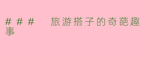 ### 旅游搭子的奇葩趣事