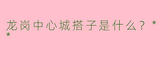 龙岗中心城搭子是什么？**