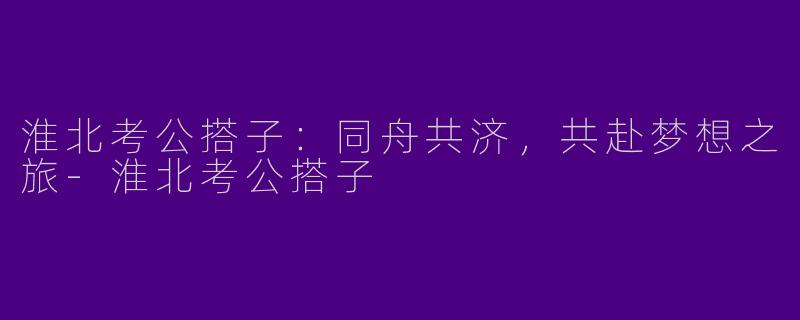 淮北考公搭子：同舟共济，共赴梦想之旅-淮北考公搭子