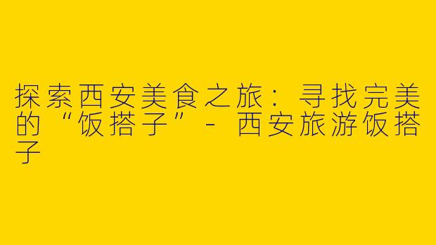 探索西安美食之旅：寻找完美的“饭搭子”-西安旅游饭搭子