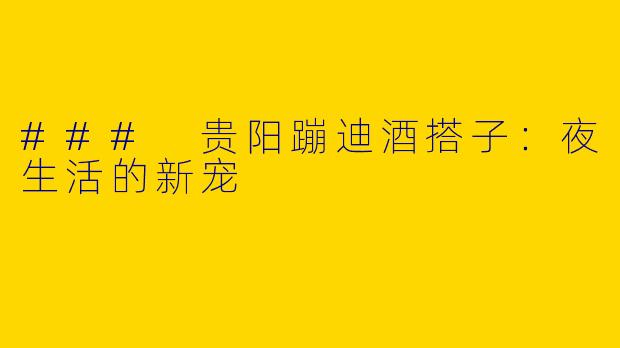 ### 贵阳蹦迪酒搭子：夜生活的新宠