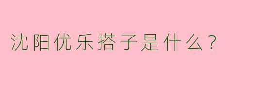 沈阳优乐搭子是什么?