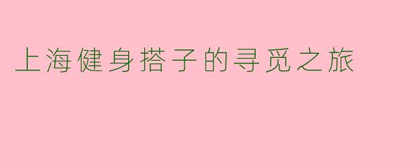 上海健身搭子的寻觅之旅