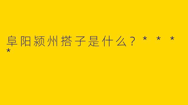 阜阳颍州搭子是什么?****