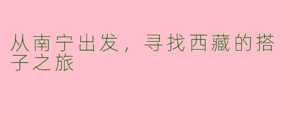 从南宁出发，寻找西藏的搭子之旅