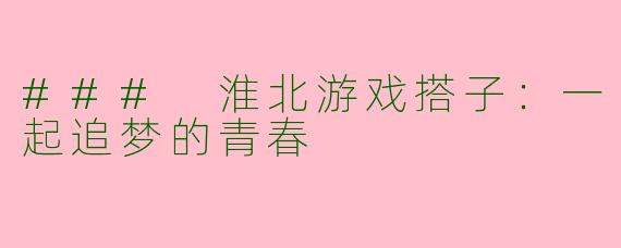 ### 淮北游戏搭子：一起追梦的青春