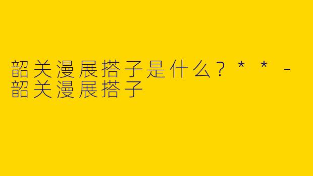 韶关漫展搭子是什么？**