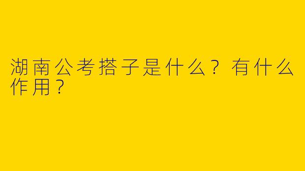 湖南公考搭子是什么？有什么作用？