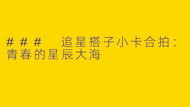 ### 追星搭子小卡合拍:青春的星辰大海