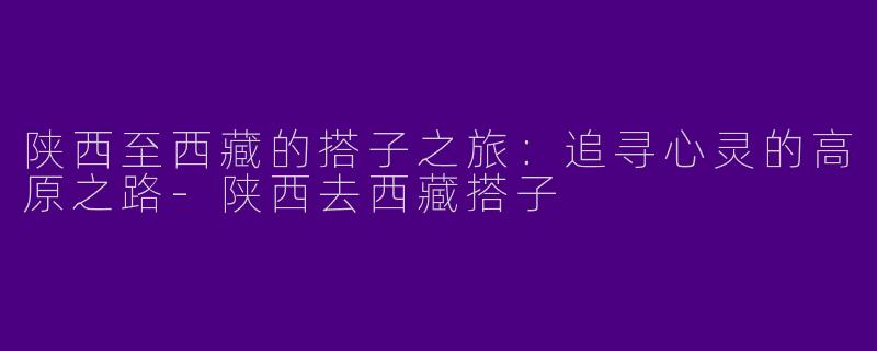 陕西至西藏的搭子之旅：追寻心灵的高原之路-陕西去西藏搭子