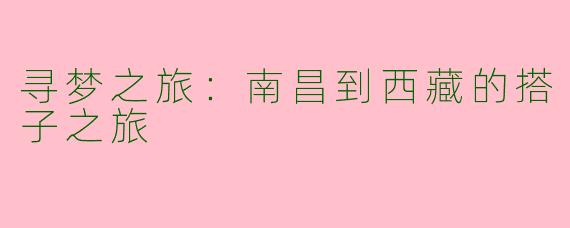 寻梦之旅：南昌到西藏的搭子之旅