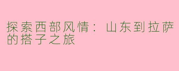 探索西部风情：山东到拉萨的搭子之旅