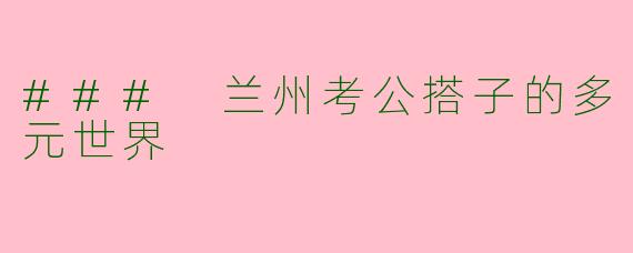 ### 兰州考公搭子的多元世界