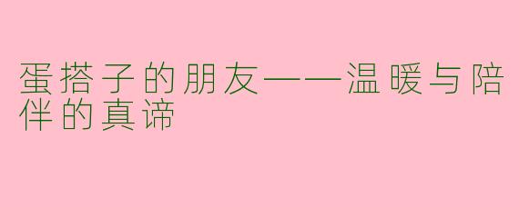 蛋搭子的朋友——温暖与陪伴的真谛