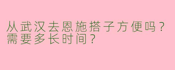 从武汉去恩施搭子方便吗？需要多长时间？