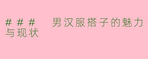### 男汉服搭子的魅力与现状
