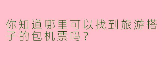 你知道哪里可以找到旅游搭子的包机票吗？