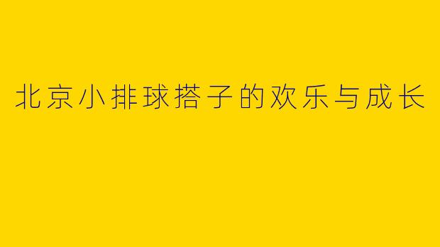 北京小排球搭子的欢乐与成长