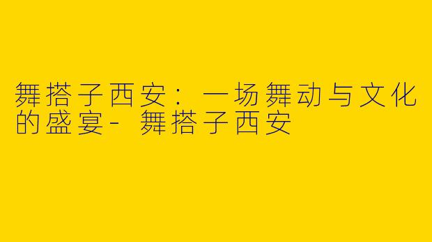 舞搭子西安：一场舞动与文化的盛宴-舞搭子西安