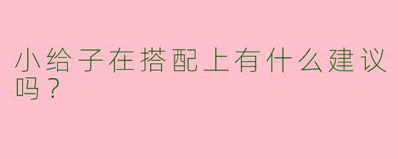 小给子在搭配上有什么建议吗?
