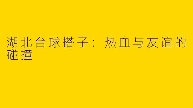 湖北台球搭子：热血与友谊的碰撞