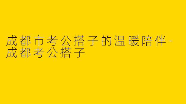 成都市考公搭子的温暖陪伴