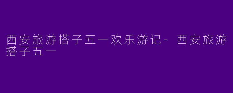 西安旅游搭子五一欢乐游记-西安旅游搭子五一